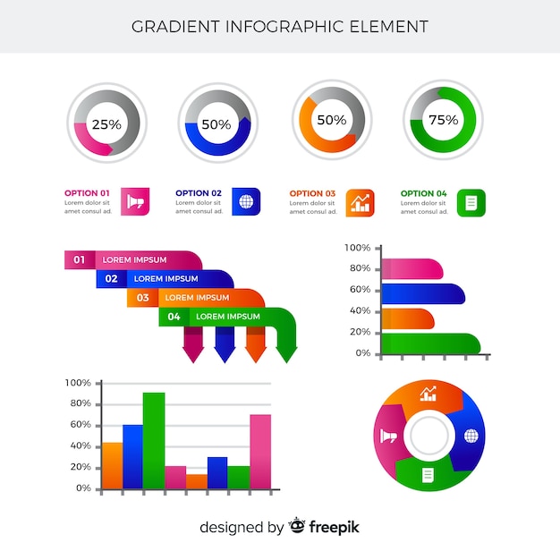 Colección de elementos infográficos coloridos