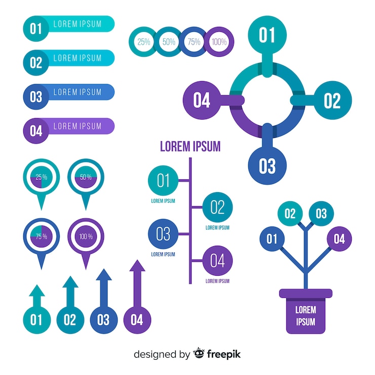 Vector gratuito colección de elementos infográficos coloridos