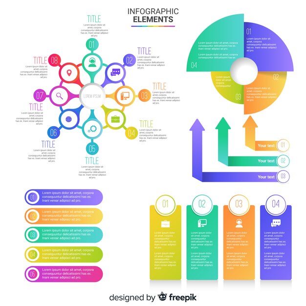 Colección de elementos infográficos coloridos