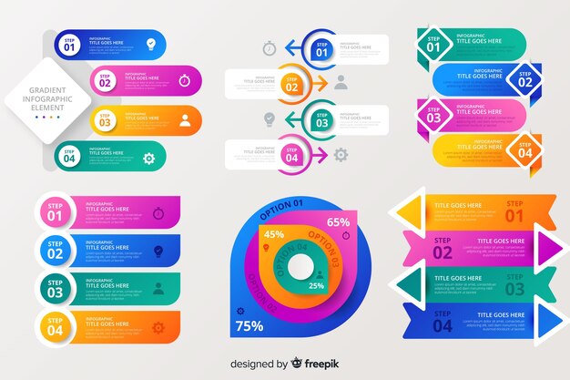 Colección de elementos infográficos coloridos