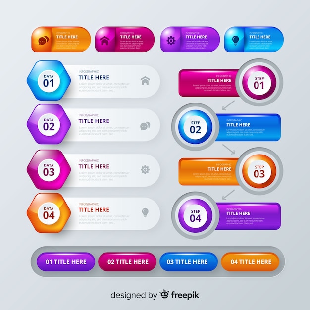 Colección de elementos infográficos coloridos