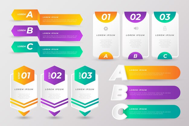 Colección de elementos infográficos coloridos