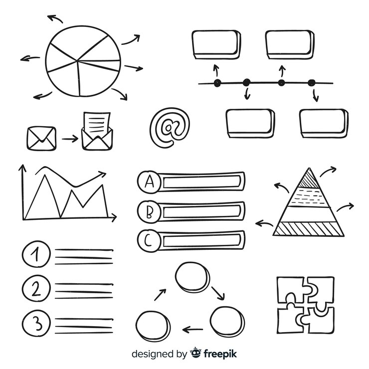Vector gratuito colección de elementos infográficos dibujados a mano