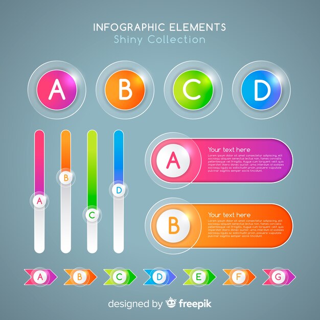 Colección de elementos infográficos en diseño flat