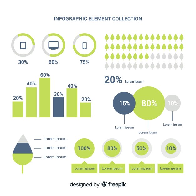 Colección de elementos infográficos flat