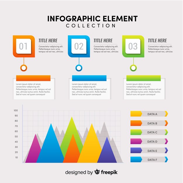 Colección de elementos infográficos flat