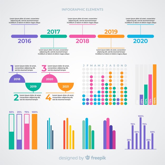 Colección de elementos infográficos flat