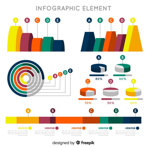 Colección de elementos infográficos flat