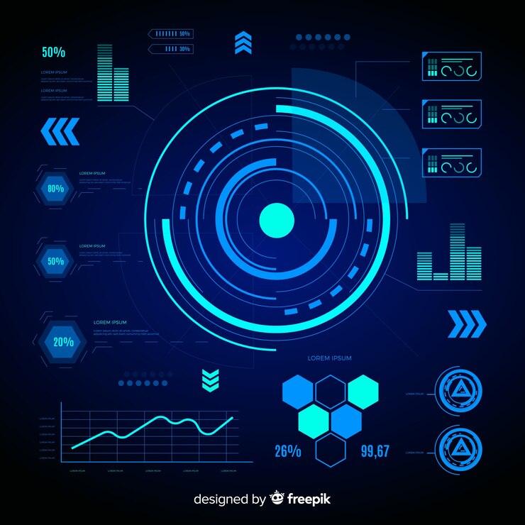 Vector gratuito colección de elementos infográficos futuristas.