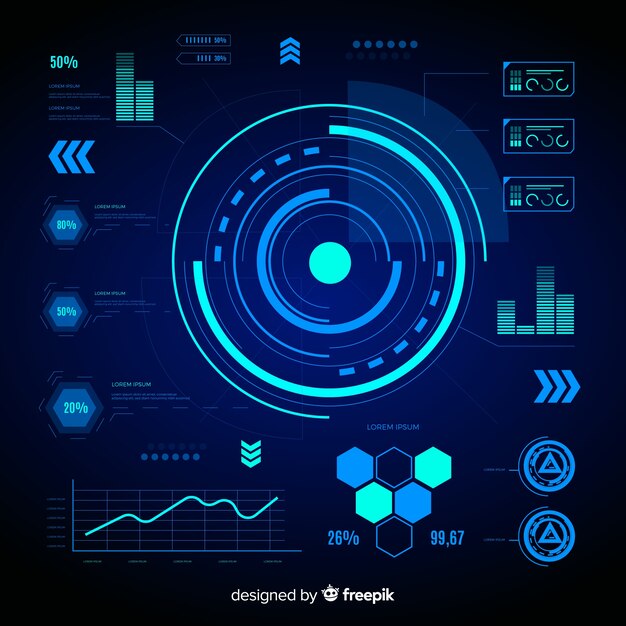 Colección de elementos infográficos futuristas.