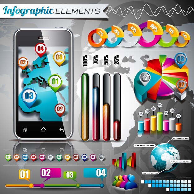 Colección de elementos infográficos gratuitos