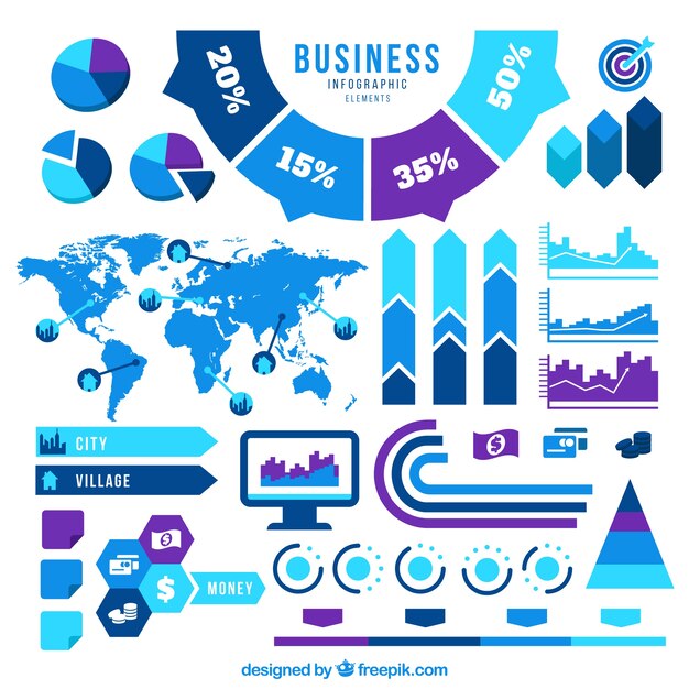 Colección de elementos infográficos para negocios
