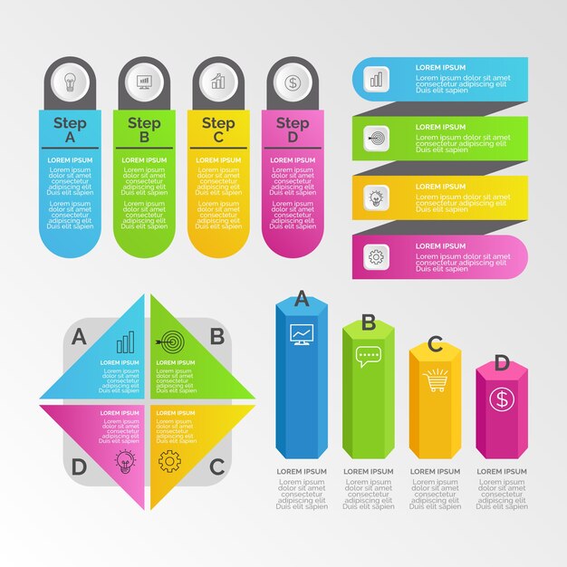 Colección de elementos infográficos de negocios