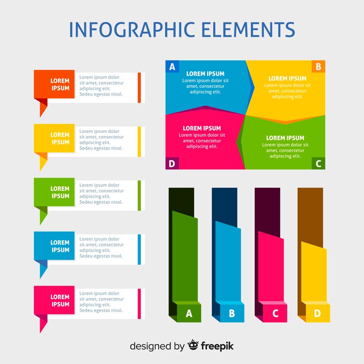 Vector gratuito colección de elementos infográficos planos