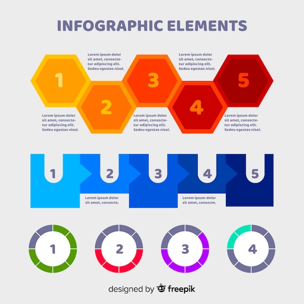Colección de elementos infográficos planos