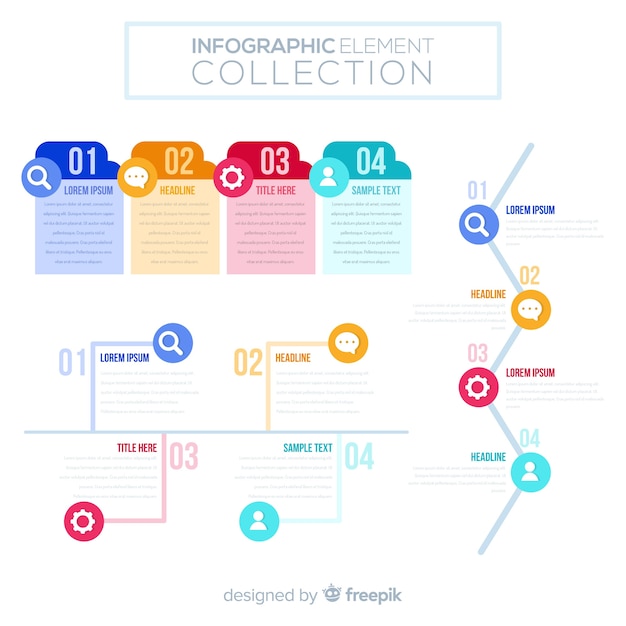 Colección de elementos infográficos planos