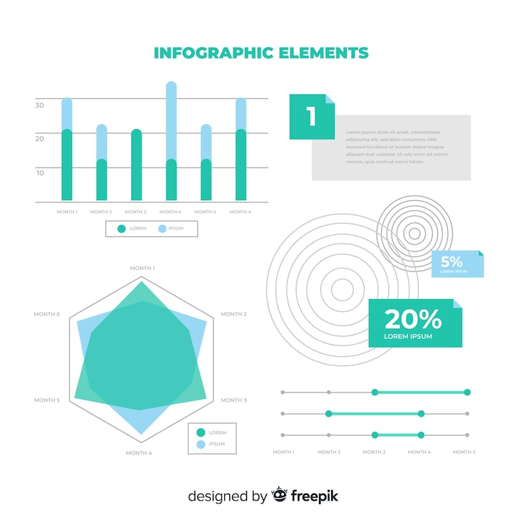 Vector gratuito colección de elementos infográficos planos