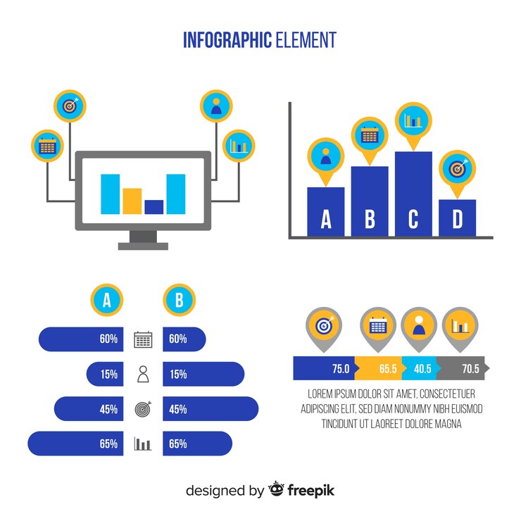 Vector gratuito colección de elementos infográficos planos