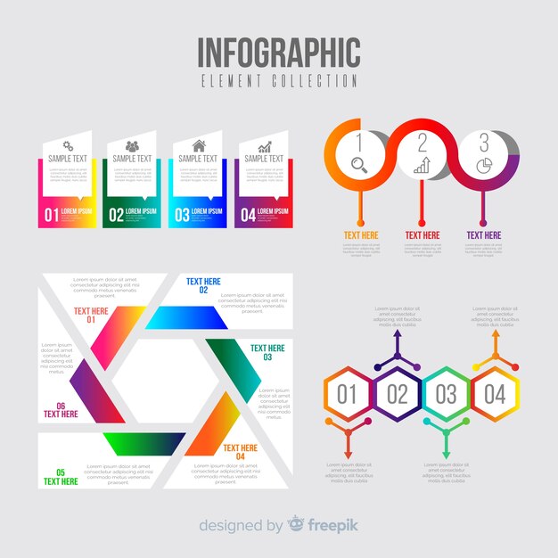 Colección de elementos infográficos planos