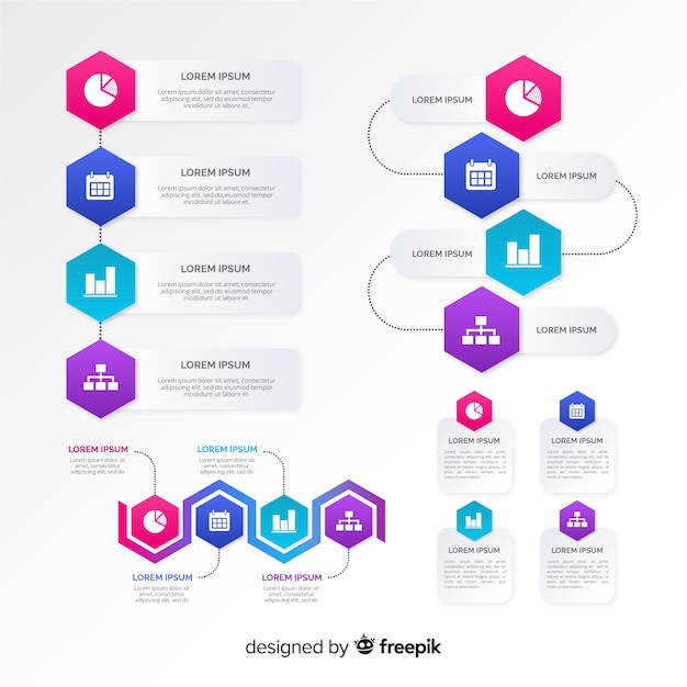Colección de elementos infográficos planos