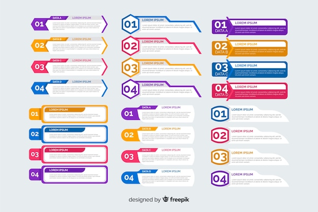 Colección de elementos infográficos planos
