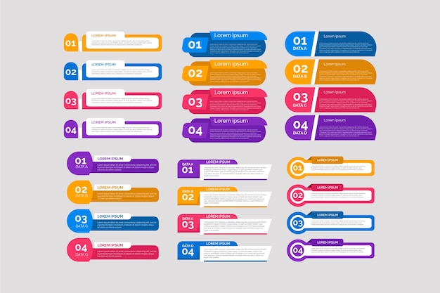 Colección de elementos infográficos planos