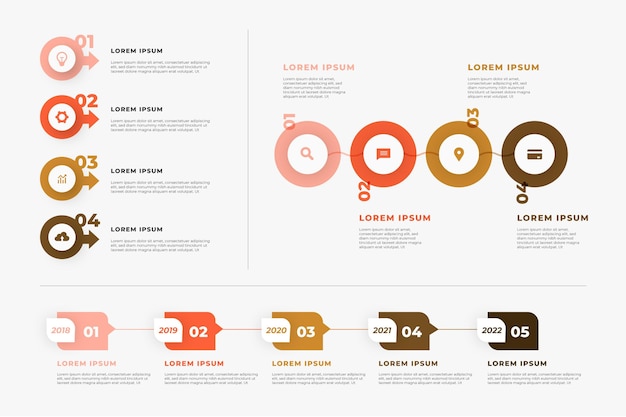 Colección de elementos infográficos planos