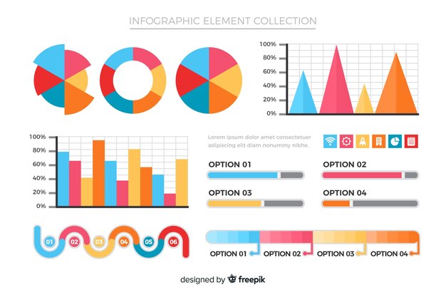 Colección de elementos infográficos planos