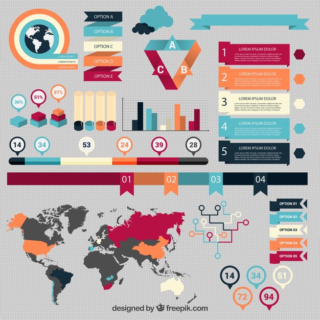 Colección de elementos infográficos