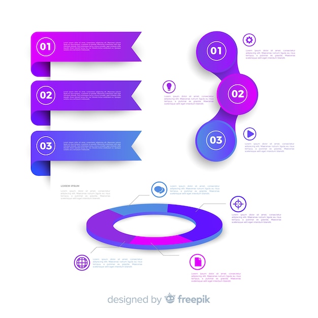 Vector gratuito colección de elementos infográficos