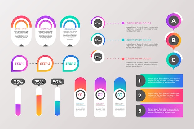 Vector gratuito colección de elementos infográficos