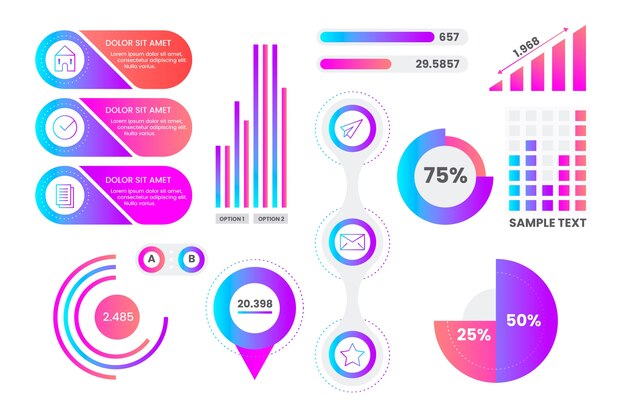 Colección de elementos infográficos