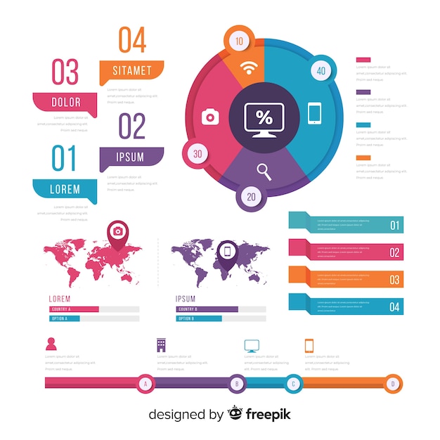 Colección de elementos infográficos