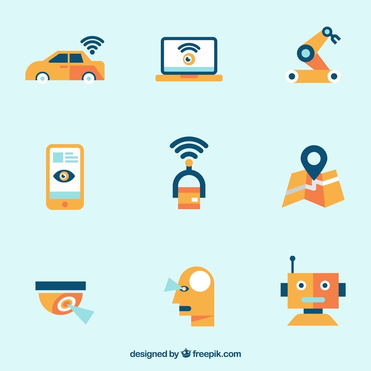Vector gratuito colección de elementos de inteligencia artificial