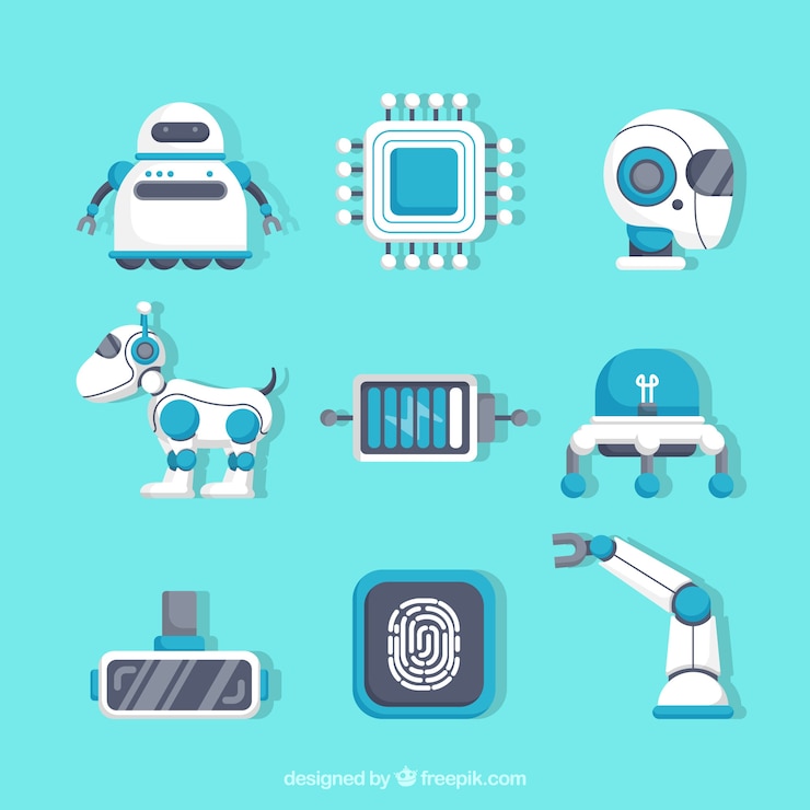 Vector gratuito colección de elementos de inteligencia artificial