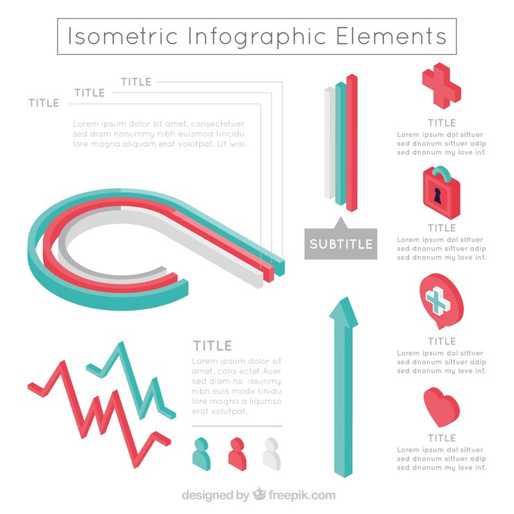 Vector gratuito colección de elementos isométricos de infografía