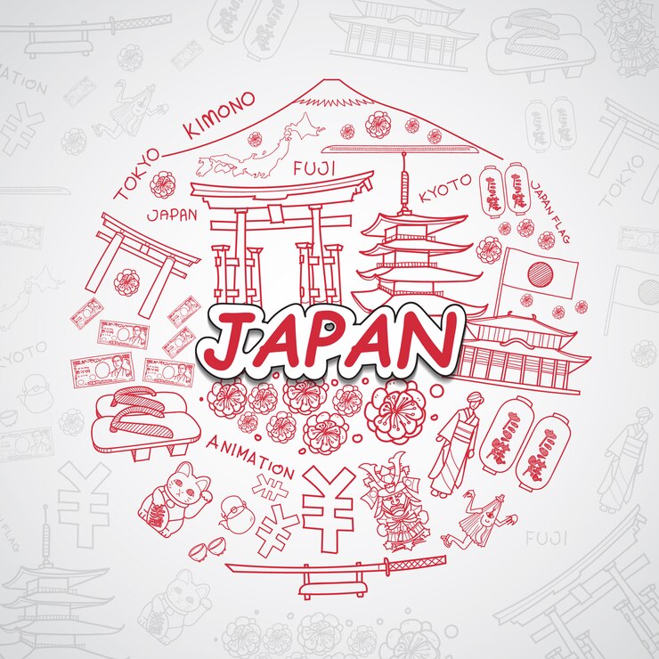 Vector gratuito colección de elementos de japón