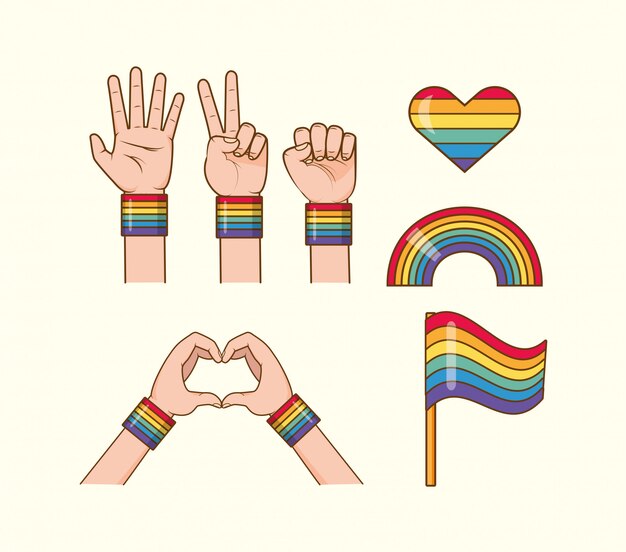 Colección de elementos lgbt