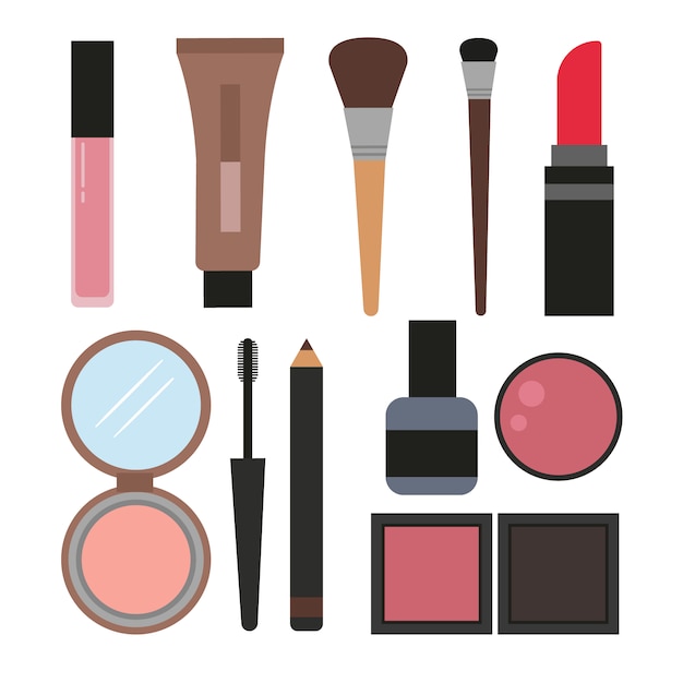 Vector gratuito colección de elementos de maquillaje