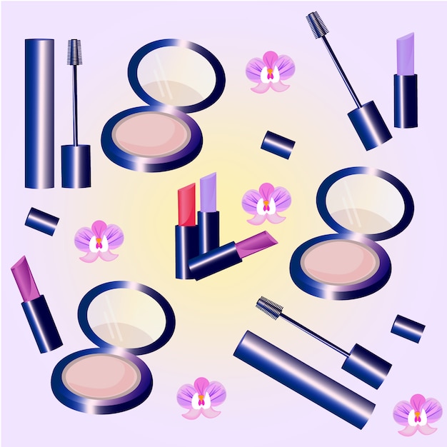 Vector gratuito colección de elementos de maquillaje