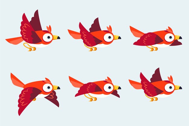 Colección de elementos de marcos de animación de diseño plano