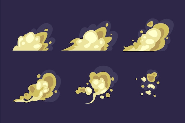Colección de elementos de marcos de animación de diseño plano