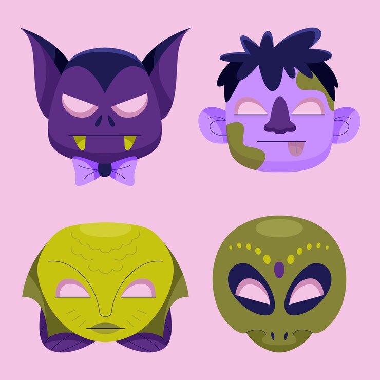 Vector gratuito colección de elementos de máscara de celebración de halloween