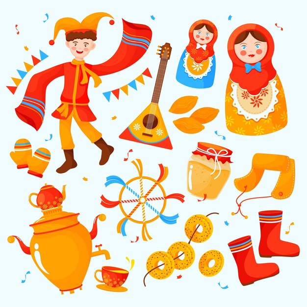 Colección de elementos Maslenitsa