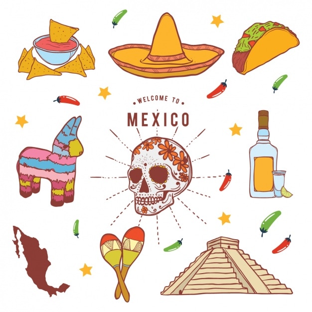 Colección de elementos mejicanos