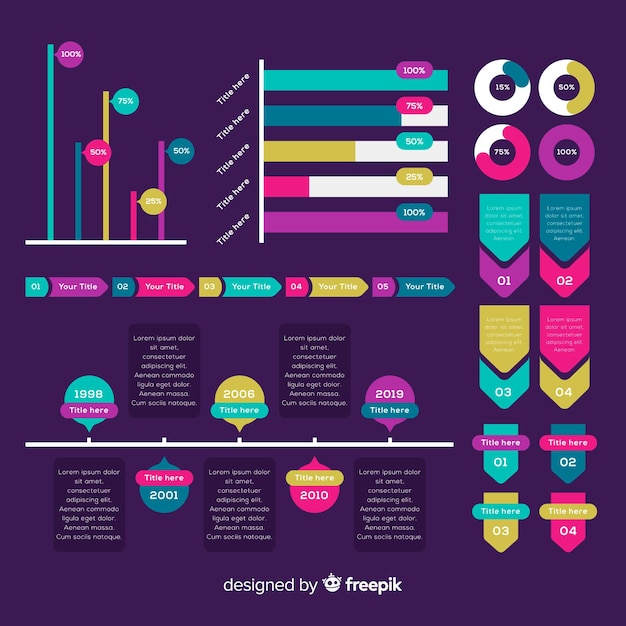 Vector gratuito colección de elementos modernos para infografías