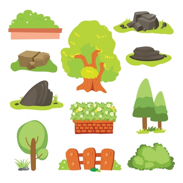 Colección de elementos naturales