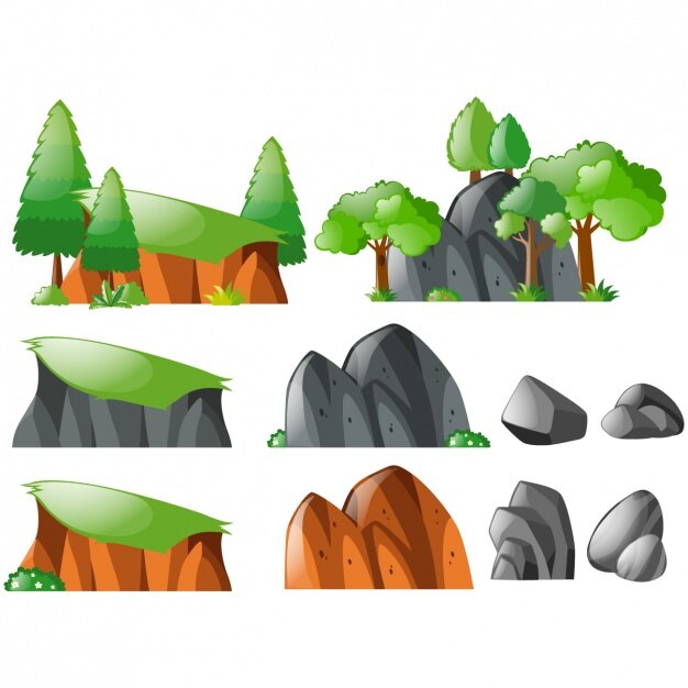 Colección de elementos de naturaleza