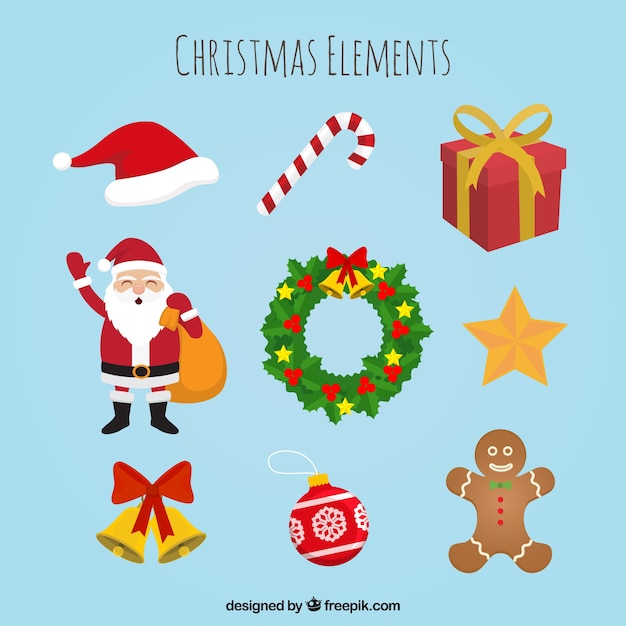 Colección de elementos de navidad