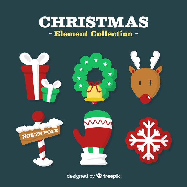 Colección de elementos de navidad